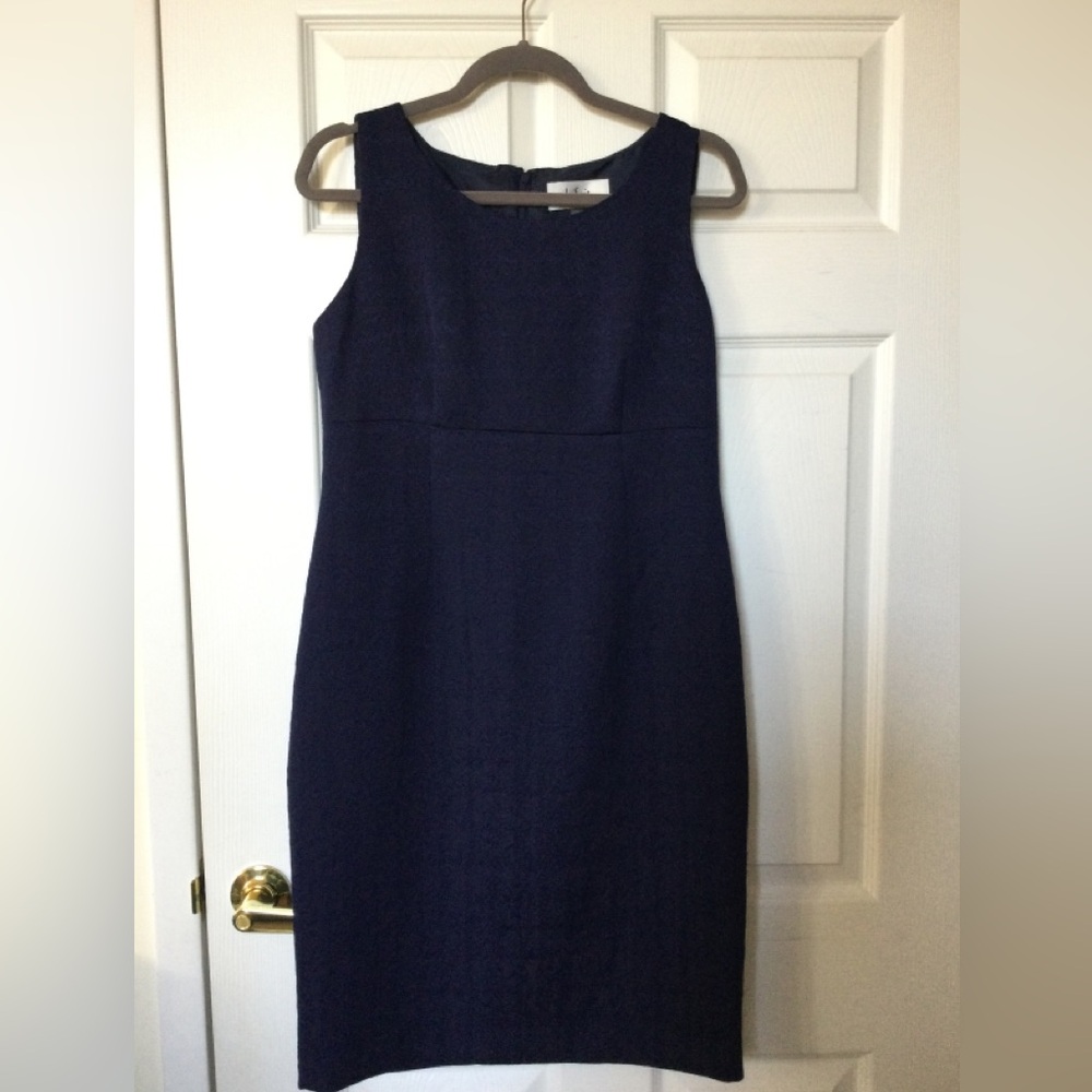 Le Suit Sleeveless Navy Dress